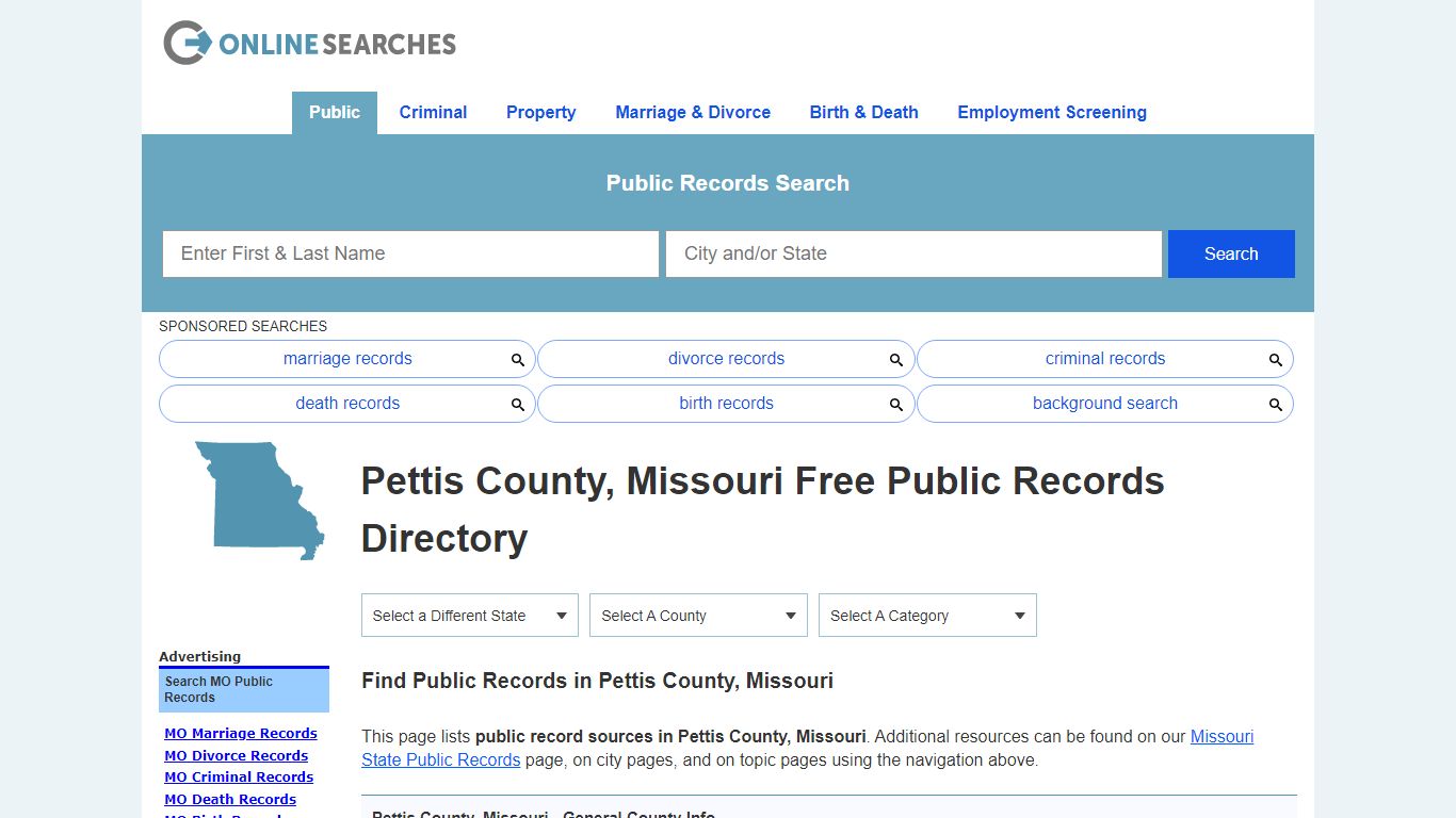 Pettis County, Missouri Public Records Directory