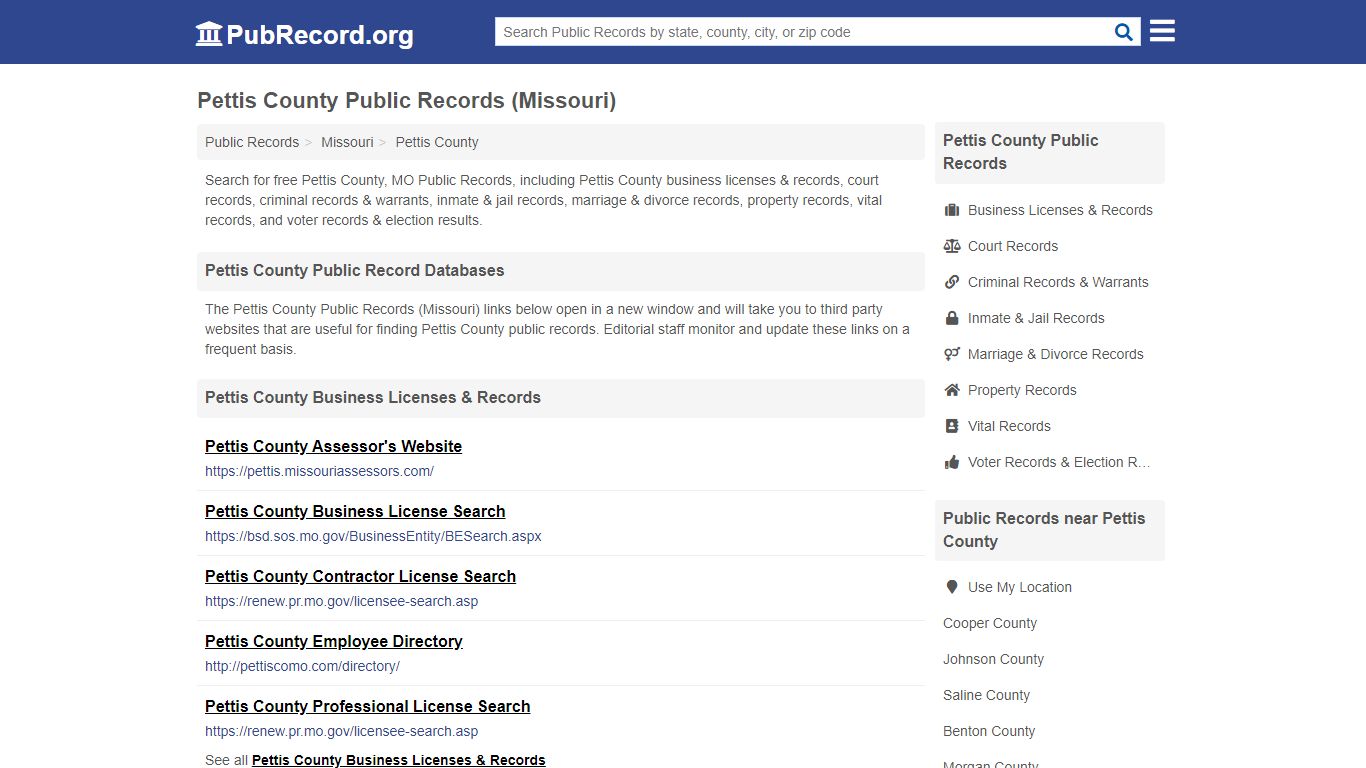 Free Pettis County Public Records (Missouri Public Records)